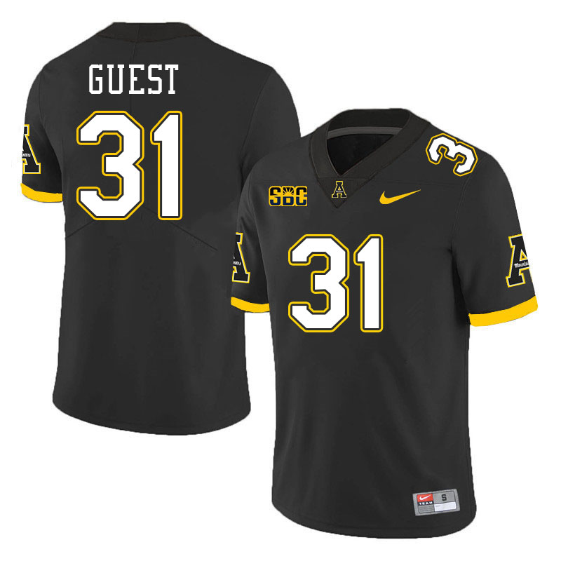 Appalachian State Mountaineers #31 Max Guest College Football Jerseys Stitched-Black Appalachian State Mountaineers #31 Max Guest College Football Jerseys Stitched-Black